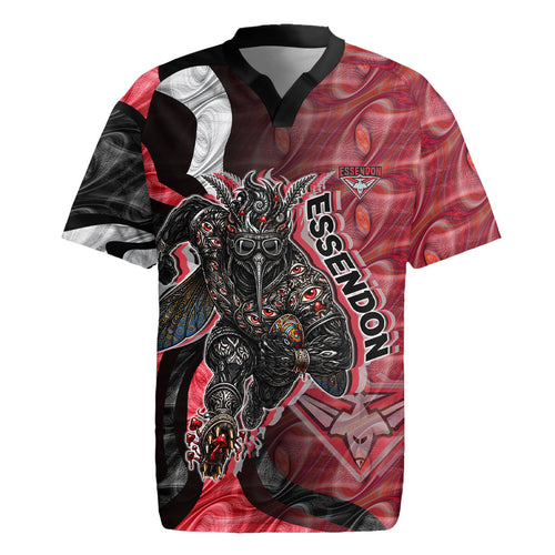 Personalised Essendon Bombers Rugby Jersey Trippy Psychedelic Abstract Art Mascot Football Fans