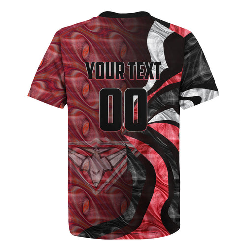 Personalised Essendon Bombers Rugby Jersey Trippy Psychedelic Abstract Art Mascot Football Fans