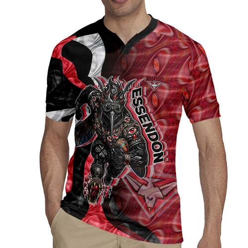 Personalised Essendon Bombers Rugby Jersey Trippy Psychedelic Abstract Art Mascot Football Fans