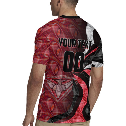 Personalised Essendon Bombers Rugby Jersey Trippy Psychedelic Abstract Art Mascot Football Fans