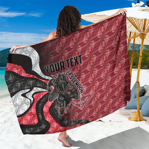 Personalised Essendon Bombers Sarong Trippy Psychedelic Abstract Art Mascot Football Fans