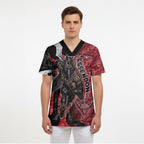 Personalised Essendon Bombers Scrub Top Trippy Psychedelic Abstract Art Mascot Football Fans