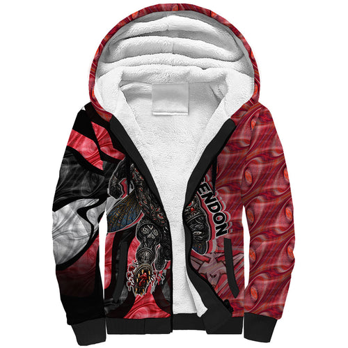 Personalised Essendon Bombers Sherpa Hoodie Trippy Psychedelic Abstract Art Mascot Football Fans