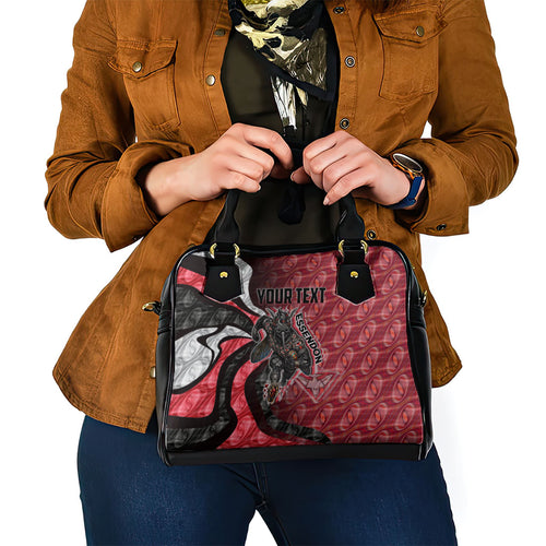 Personalised Essendon Bombers Shoulder Handbag Trippy Psychedelic Abstract Art Mascot Football Fans