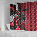 Personalised Essendon Bombers Shower Curtain Trippy Psychedelic Abstract Art Mascot Football Fans