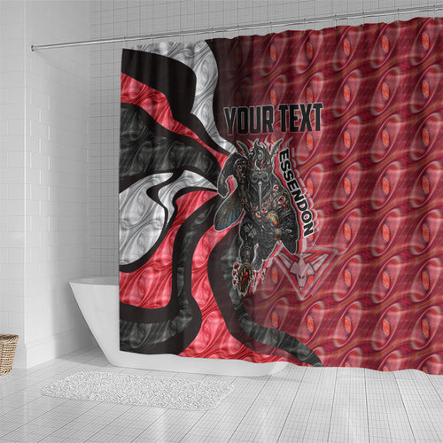 Personalised Essendon Bombers Shower Curtain Trippy Psychedelic Abstract Art Mascot Football Fans