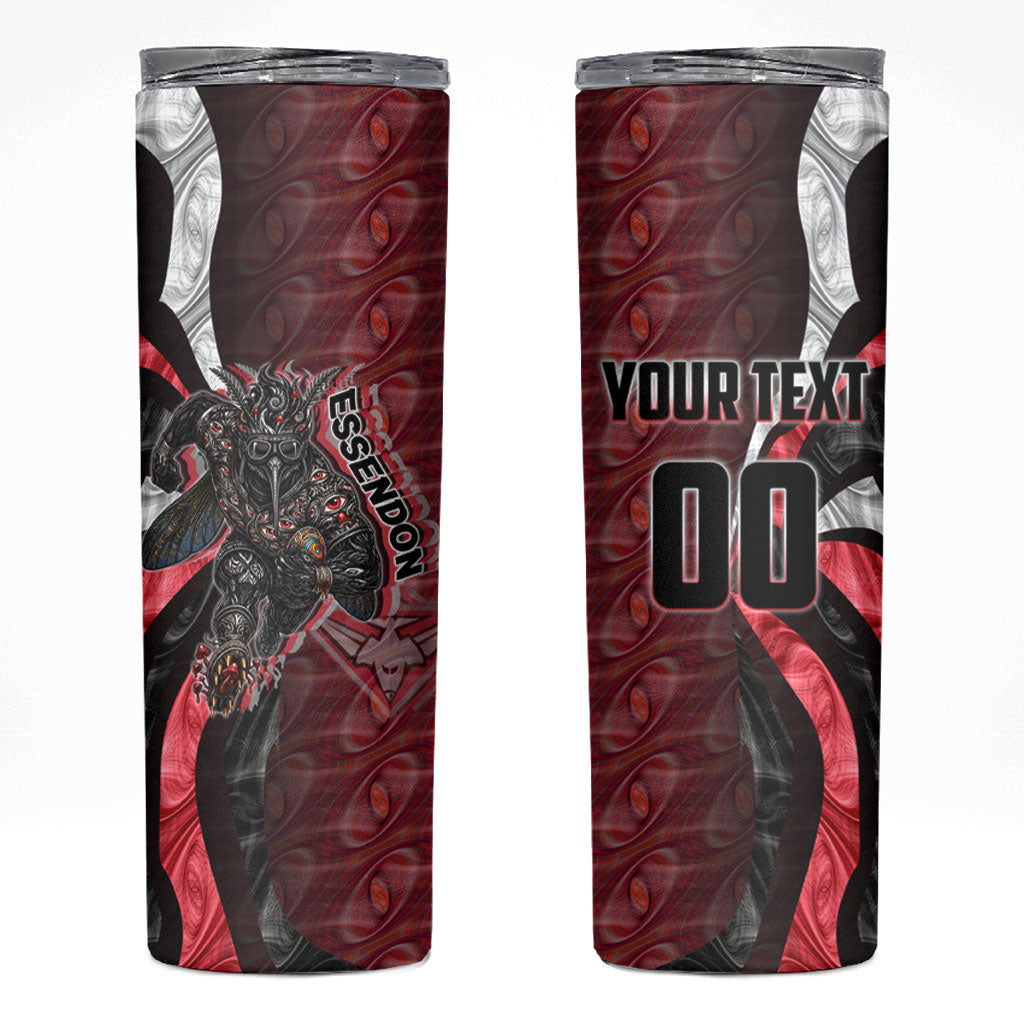 Personalised Essendon Bombers Skinny Tumbler Trippy Psychedelic Abstract Art Mascot Football Fans