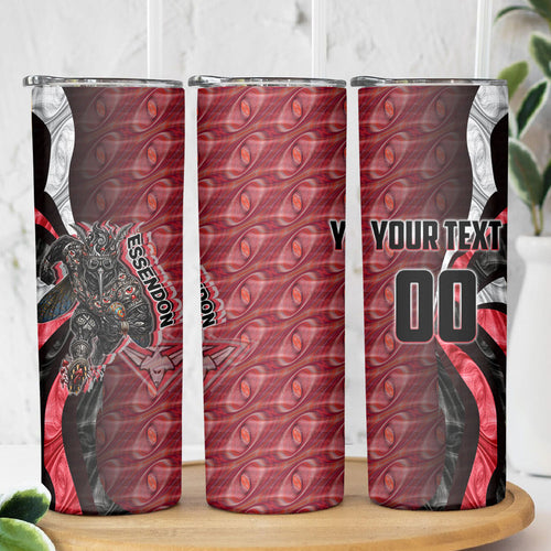 Personalised Essendon Bombers Skinny Tumbler Trippy Psychedelic Abstract Art Mascot Football Fans