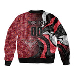 Personalised Essendon Bombers Sleeve Zip Bomber Jacket Trippy Psychedelic Abstract Art Mascot Football Fans