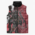 Personalised Essendon Bombers Sleeveless Puffer Jacket Trippy Psychedelic Abstract Art Mascot Football Fans