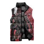 Personalised Essendon Bombers Sleeveless Puffer Jacket Trippy Psychedelic Abstract Art Mascot Football Fans