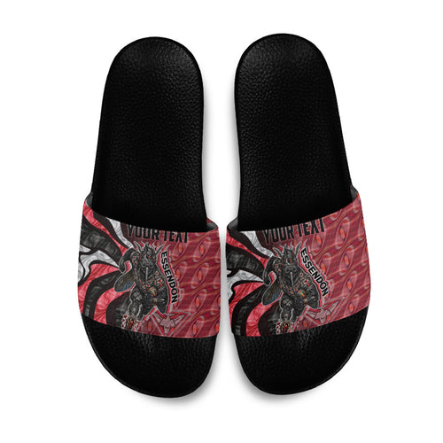 Personalised Essendon Bombers Slide Sandals Trippy Psychedelic Abstract Art Mascot Football Fans