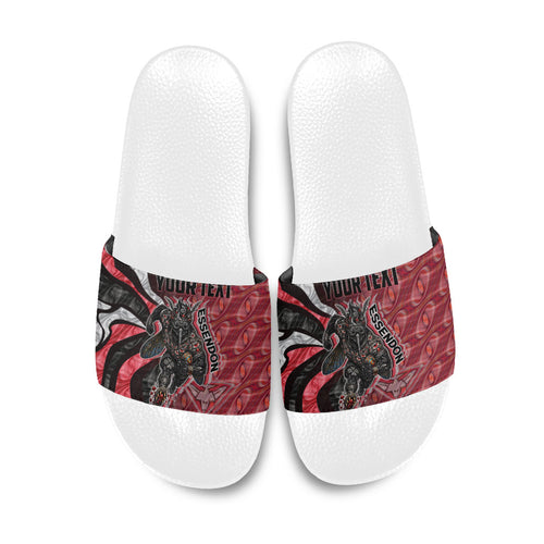 Personalised Essendon Bombers Slide Sandals Trippy Psychedelic Abstract Art Mascot Football Fans