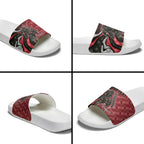 Personalised Essendon Bombers Slide Sandals Trippy Psychedelic Abstract Art Mascot Football Fans