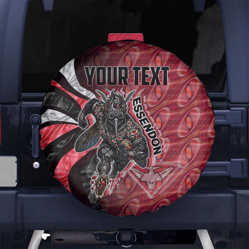 Personalised Essendon Bombers Spare Tire Cover Trippy Psychedelic Abstract Art Mascot Football Fans