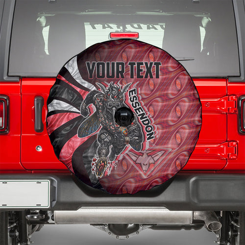 Personalised Essendon Bombers Spare Tire Cover Trippy Psychedelic Abstract Art Mascot Football Fans