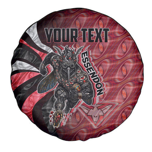 Personalised Essendon Bombers Spare Tire Cover Trippy Psychedelic Abstract Art Mascot Football Fans