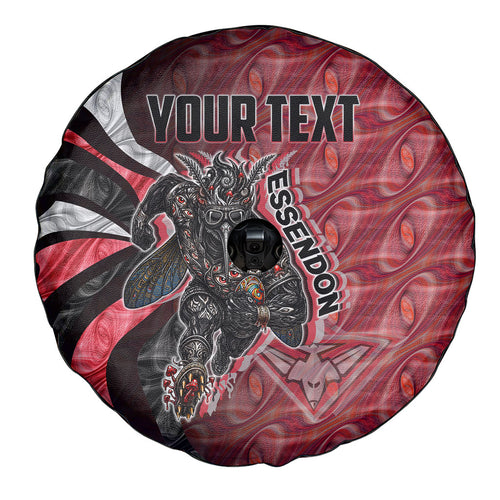 Personalised Essendon Bombers Spare Tire Cover Trippy Psychedelic Abstract Art Mascot Football Fans