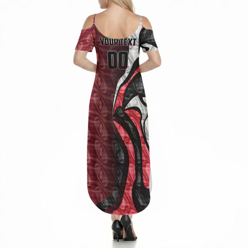 Personalised Essendon Bombers Summer Maxi Dress Trippy Psychedelic Abstract Art Mascot Football Fans