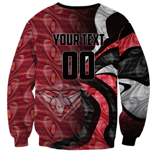 Personalised Essendon Bombers Sweatshirt Trippy Psychedelic Abstract Art Mascot Football Fans