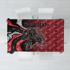 Personalised Essendon Bombers Tablecloth Trippy Psychedelic Abstract Art Mascot Football Fans