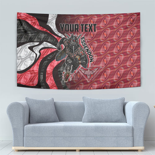Personalised Essendon Bombers Tapestry Trippy Psychedelic Abstract Art Mascot Football Fans