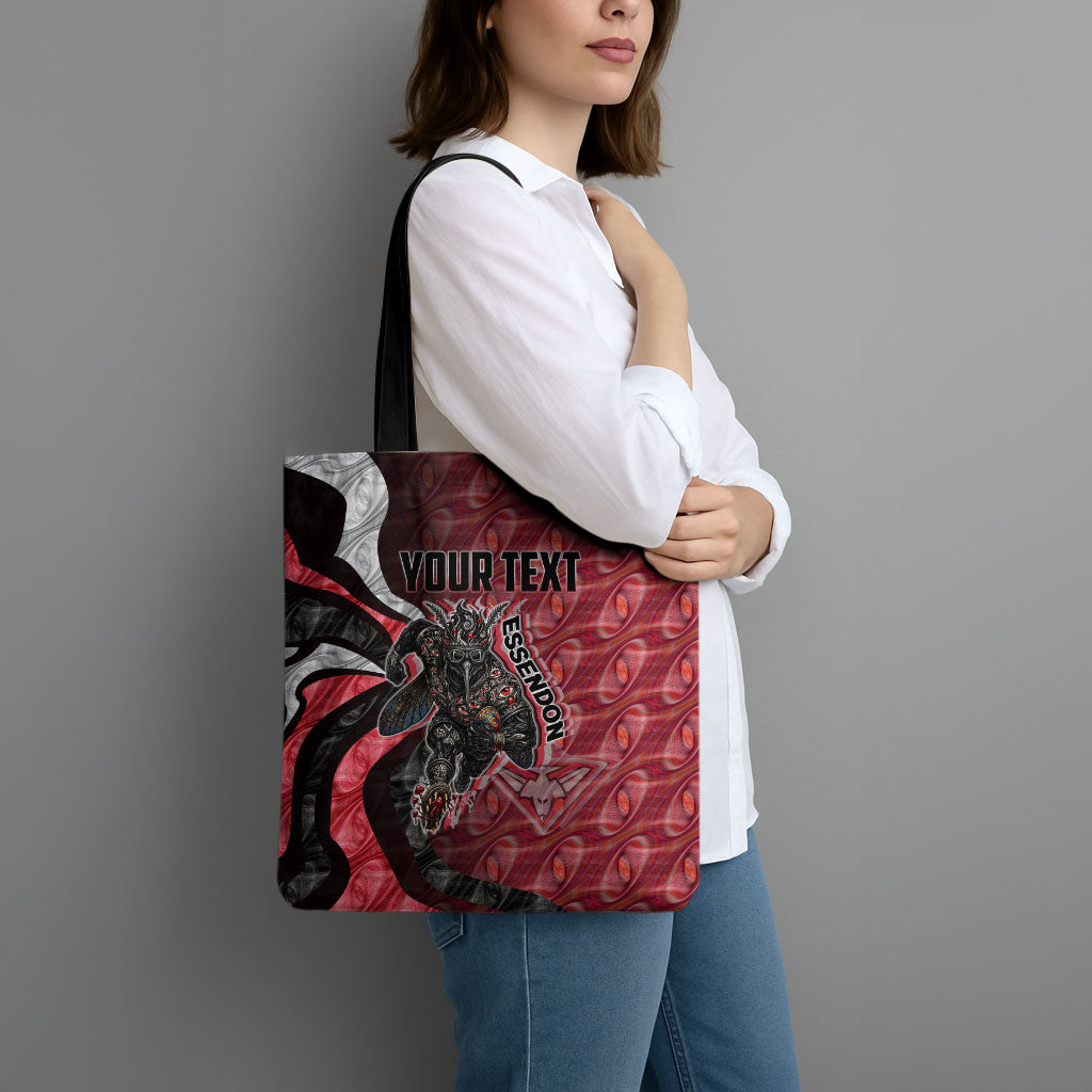 Personalised Essendon Bombers Tote Bag Trippy Psychedelic Abstract Art Mascot Football Fans