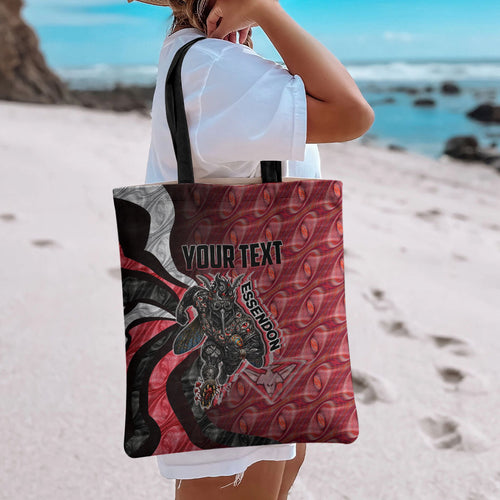 Personalised Essendon Bombers Tote Bag Trippy Psychedelic Abstract Art Mascot Football Fans