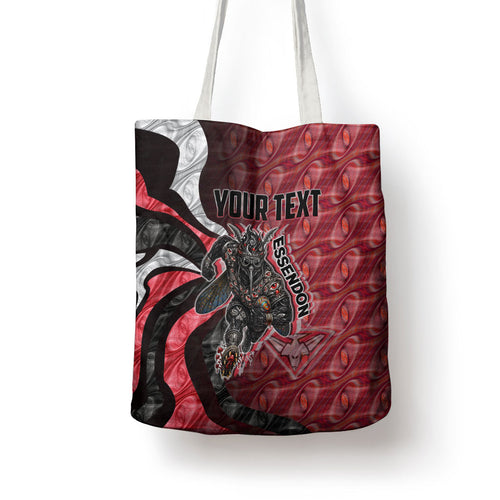 Personalised Essendon Bombers Tote Bag Trippy Psychedelic Abstract Art Mascot Football Fans