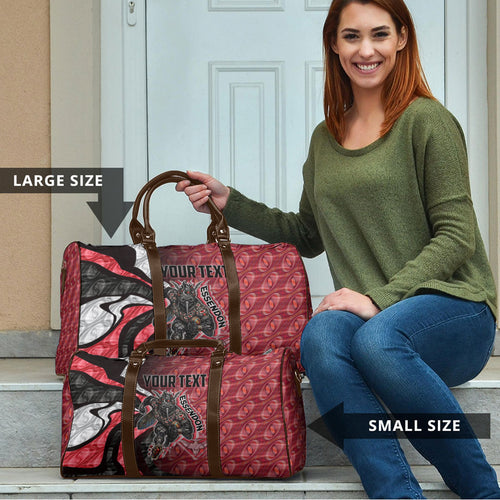 Personalised Essendon Bombers Travel Bag Trippy Psychedelic Abstract Art Mascot Football Fans