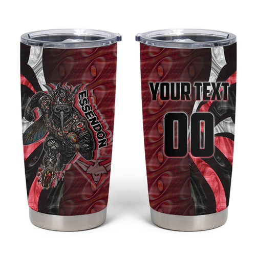 Personalised Essendon Bombers Tumbler Cup Trippy Psychedelic Abstract Art Mascot Football Fans