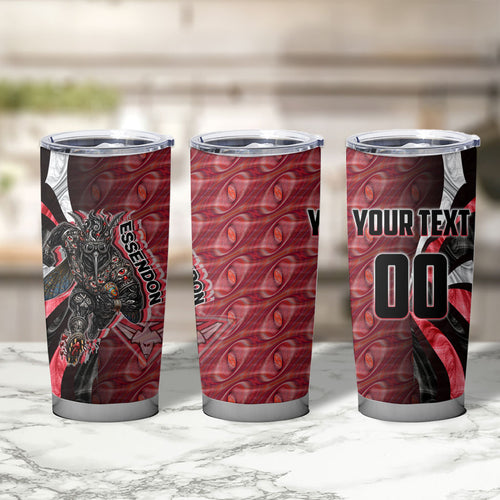 Personalised Essendon Bombers Tumbler Cup Trippy Psychedelic Abstract Art Mascot Football Fans