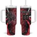 Personalised Essendon Bombers Tumbler With Handle Trippy Psychedelic Abstract Art Mascot Football Fans