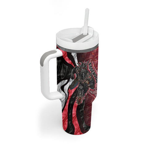 Personalised Essendon Bombers Tumbler With Handle Trippy Psychedelic Abstract Art Mascot Football Fans