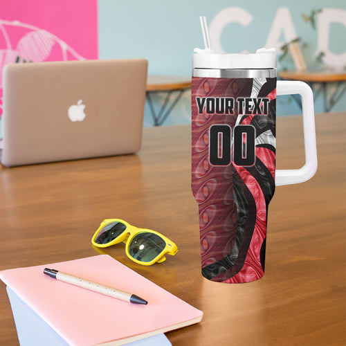 Personalised Essendon Bombers Tumbler With Handle Trippy Psychedelic Abstract Art Mascot Football Fans