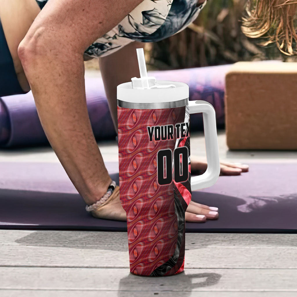 Personalised Essendon Bombers Tumbler With Handle Trippy Psychedelic Abstract Art Mascot Football Fans