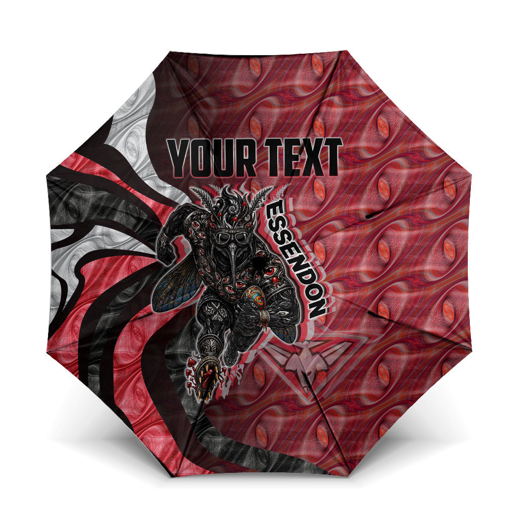 Personalised Essendon Bombers Umbrella Trippy Psychedelic Abstract Art Mascot Football Fans