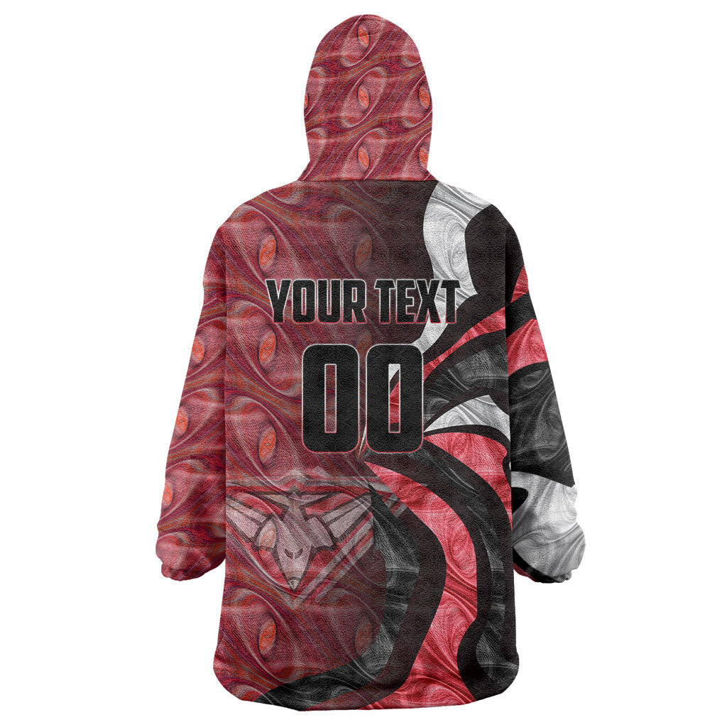 Personalised Essendon Bombers Wearable Blanket Hoodie Trippy Psychedelic Abstract Art Mascot Football Fans