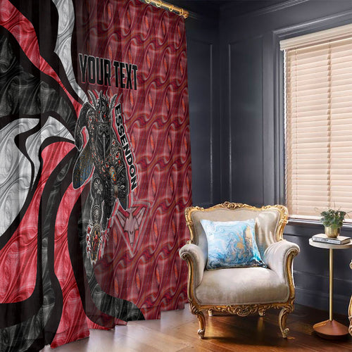 Personalised Essendon Bombers Window Curtain Trippy Psychedelic Abstract Art Mascot Football Fans