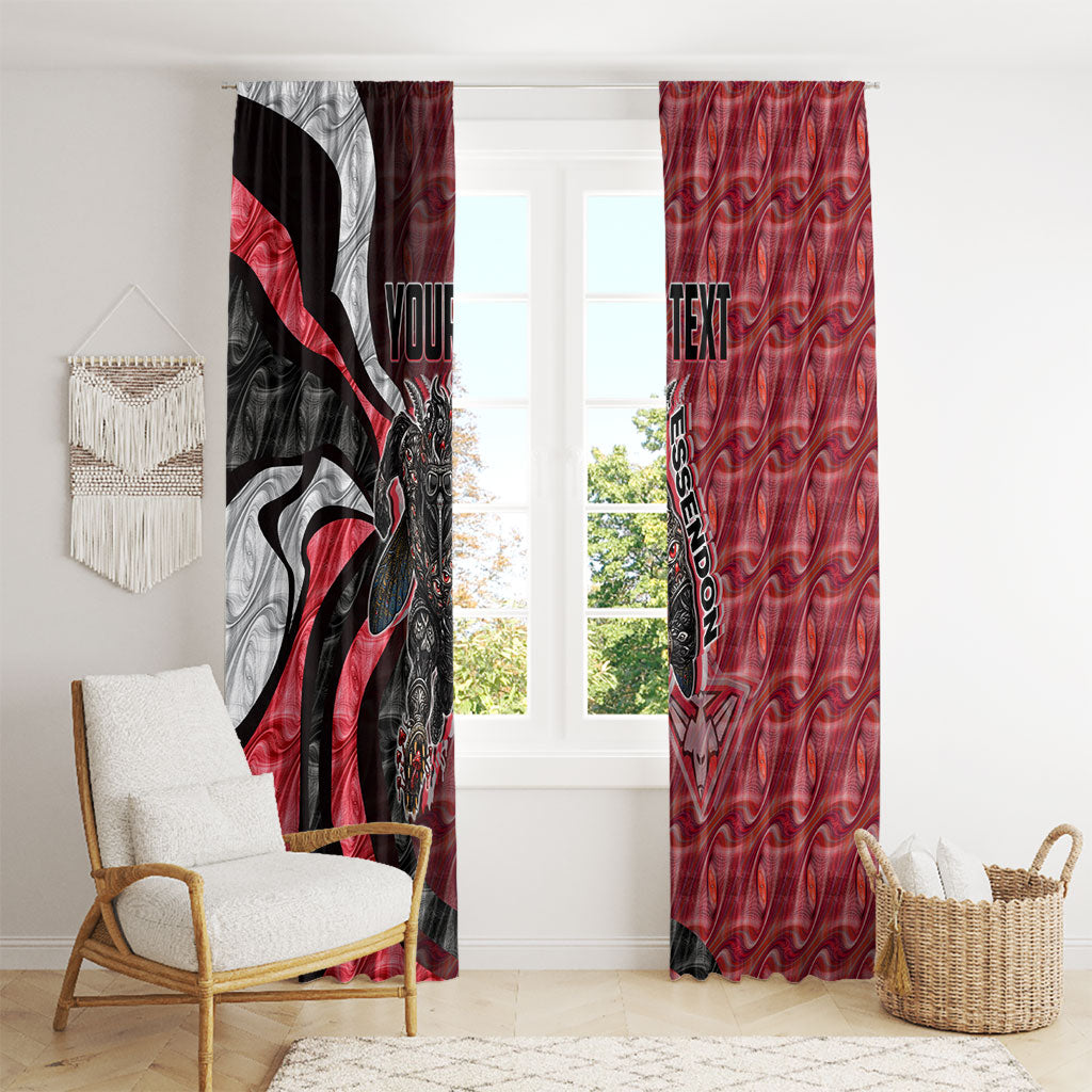 Personalised Essendon Bombers Window Curtain Trippy Psychedelic Abstract Art Mascot Football Fans