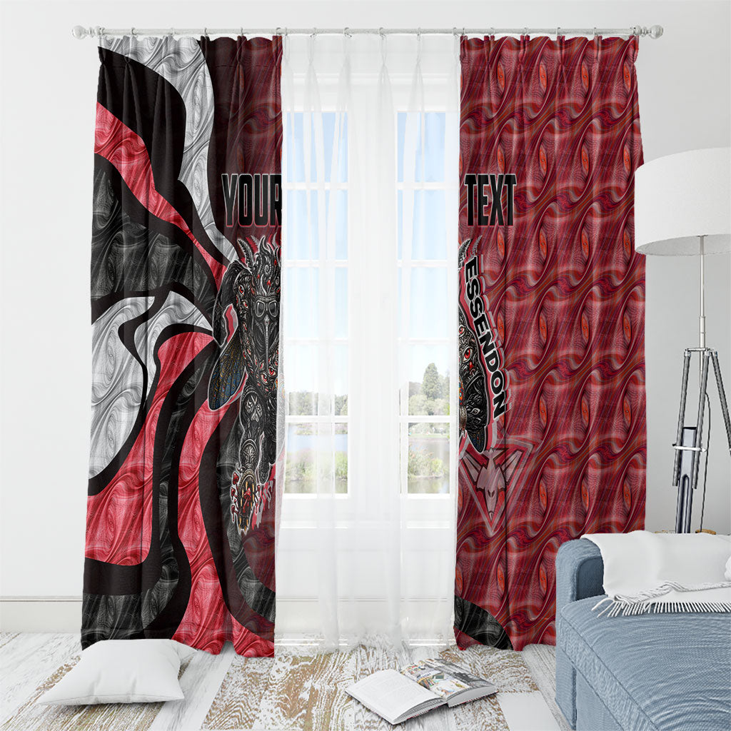 Personalised Essendon Bombers Window Curtain Trippy Psychedelic Abstract Art Mascot Football Fans