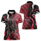 Personalised Essendon Bombers Women Polo Shirt Trippy Psychedelic Abstract Art Mascot Football Fans