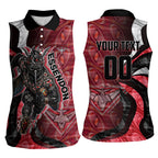Personalised Essendon Bombers Women Sleeveless Polo Shirt Trippy Psychedelic Abstract Art Mascot Football Fans