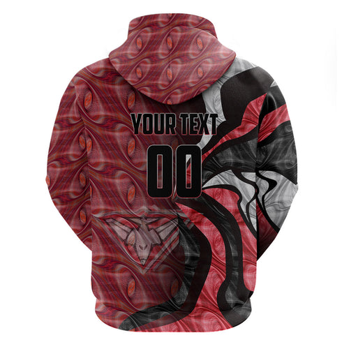 Personalised Essendon Bombers Zip Hoodie Trippy Psychedelic Abstract Art Mascot Football Fans