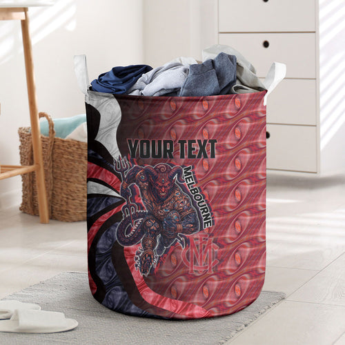 Personalised Melbourne Demons Laundry Basket Trippy Psychedelic Abstract Art Mascot Football Fans