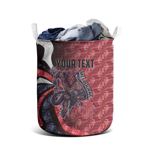 Personalised Melbourne Demons Laundry Basket Trippy Psychedelic Abstract Art Mascot Football Fans