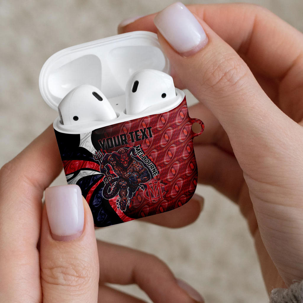 Personalised Melbourne Demons AirPods Case Trippy Psychedelic Abstract Art Mascot Football Fans