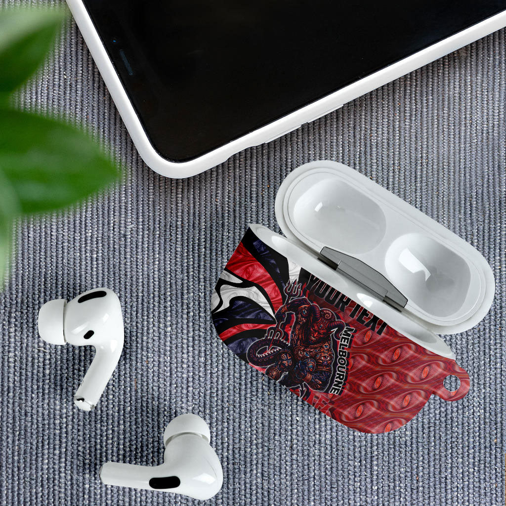 Personalised Melbourne Demons AirPods Case Trippy Psychedelic Abstract Art Mascot Football Fans