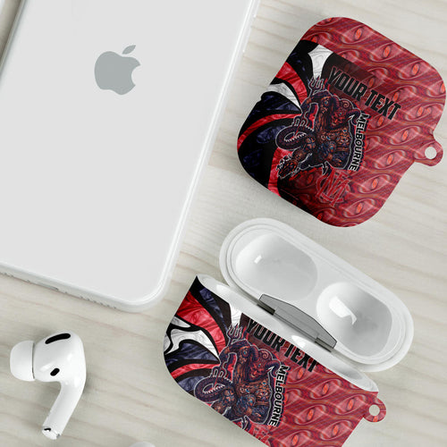 Personalised Melbourne Demons AirPods Case Trippy Psychedelic Abstract Art Mascot Football Fans