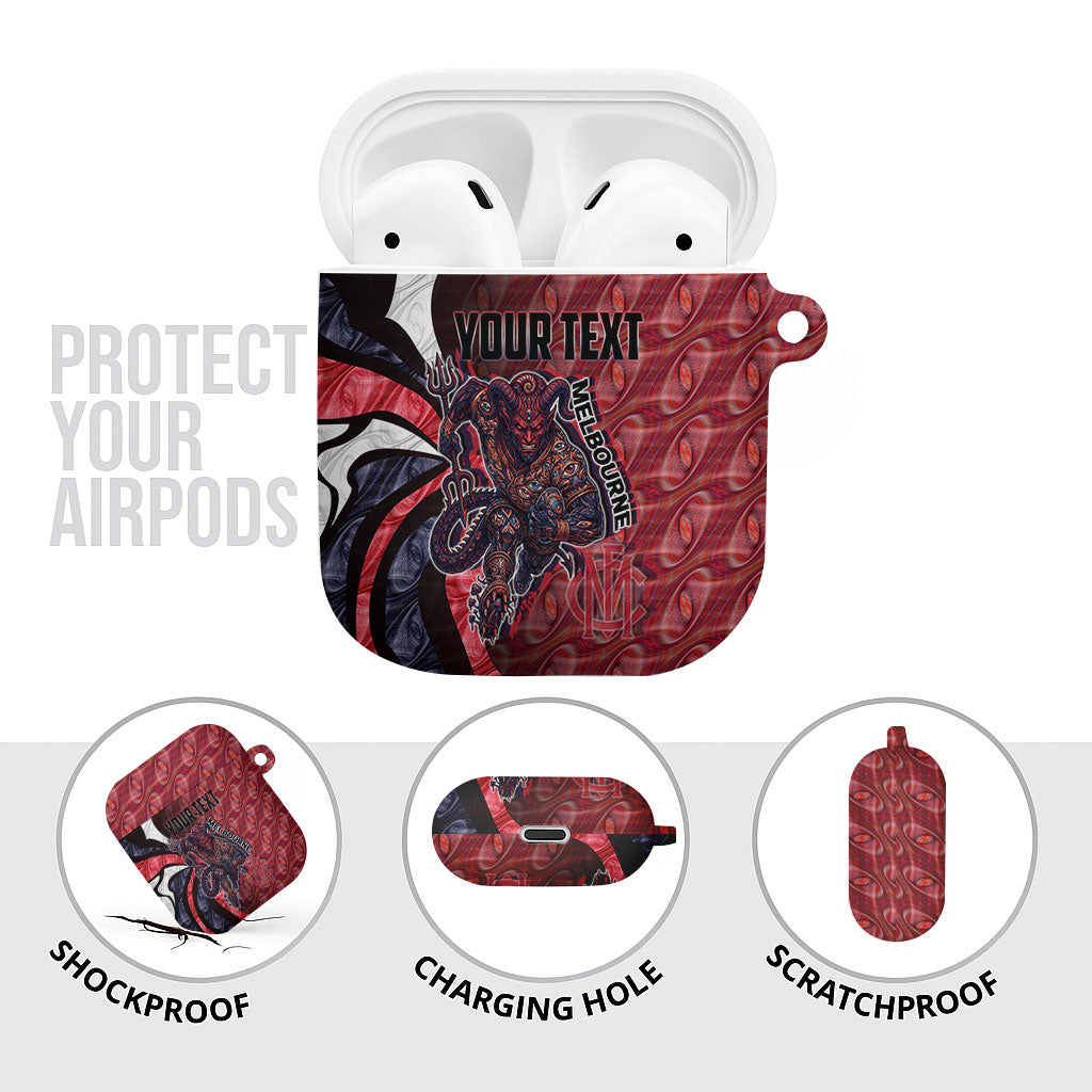 Personalised Melbourne Demons AirPods Case Trippy Psychedelic Abstract Art Mascot Football Fans